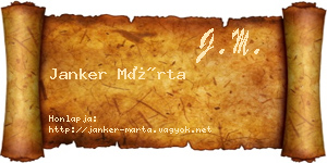 Janker Márta névjegykártya